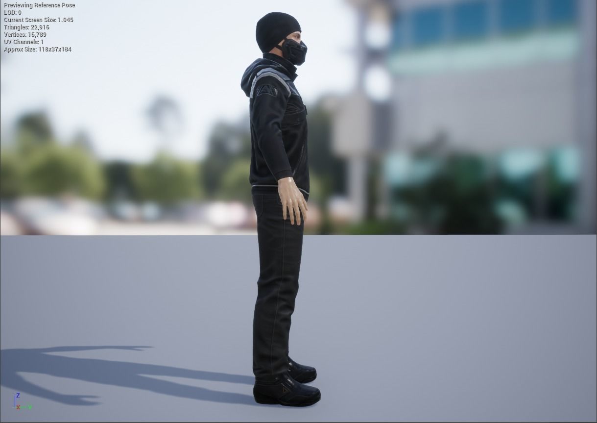 Cyberpunk - Sci-Fi Male Character Low-poly 3D model_5