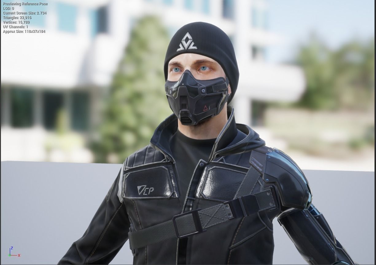 Cyberpunk - Sci-Fi Male Character Low-poly 3D model_1