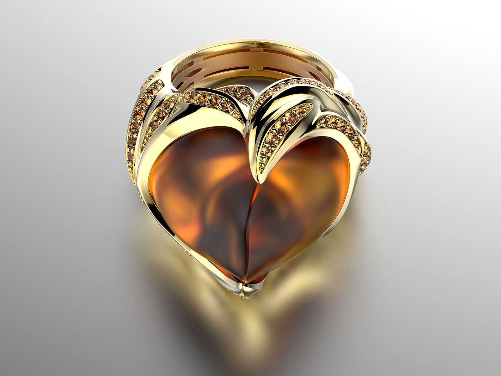 Exclusive fashion ring with fire opal 3D print model_5