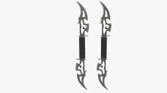 Ninja Dual Weapon Blade Low-poly 3D model