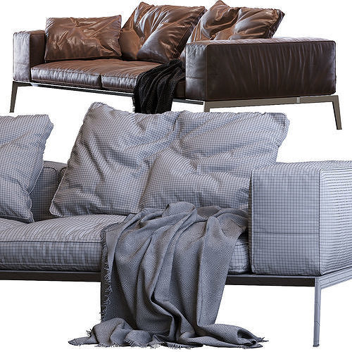 Lifesteel Flexform Sofa 3D model 3
