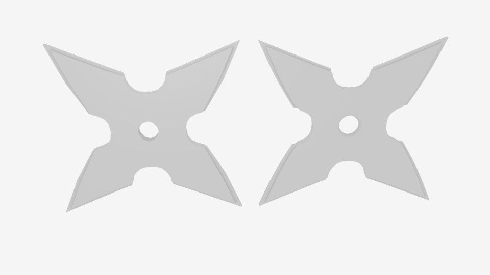 Mourning Star Ninja Shuriken Low-poly 3D model_4