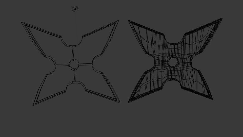 Mourning Star Ninja Shuriken Low-poly 3D model_3