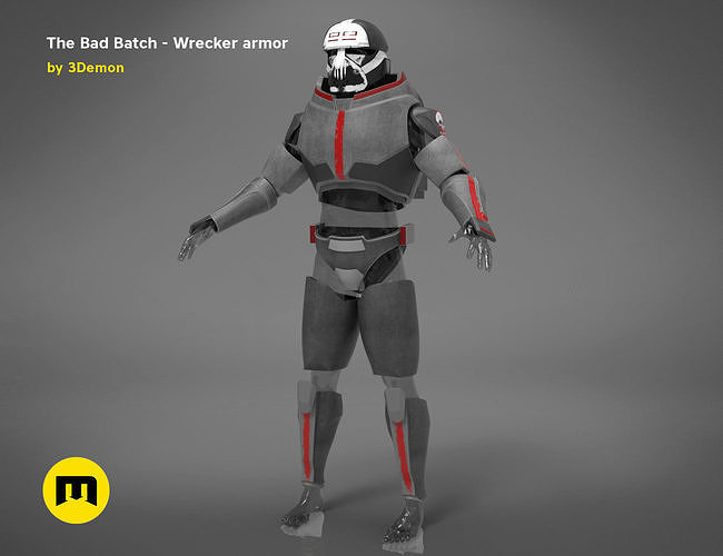 The Bad Batch Wrecker armor 3D print model