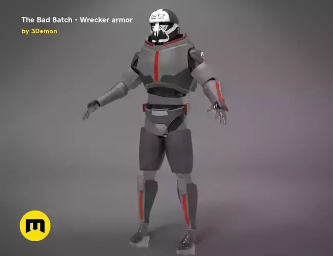 The Bad Batch Wrecker armor 3D print model