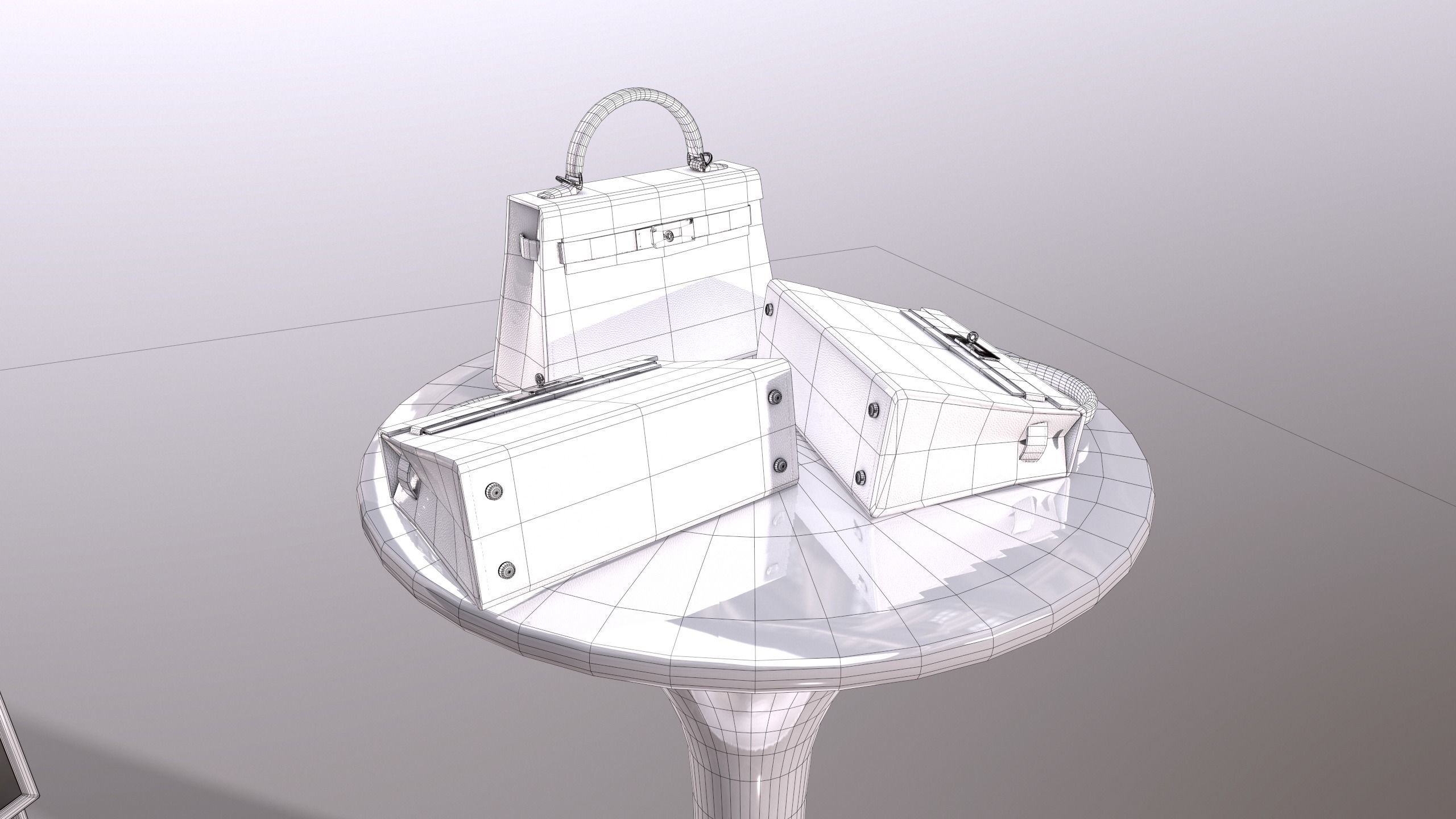 Woman Handbag Low-poly 3D model_7