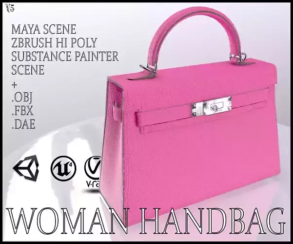 Woman Handbag Low-poly 3D model