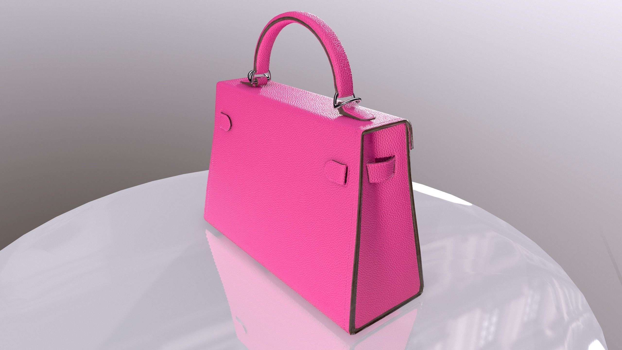 Woman Handbag Low-poly 3D model_6