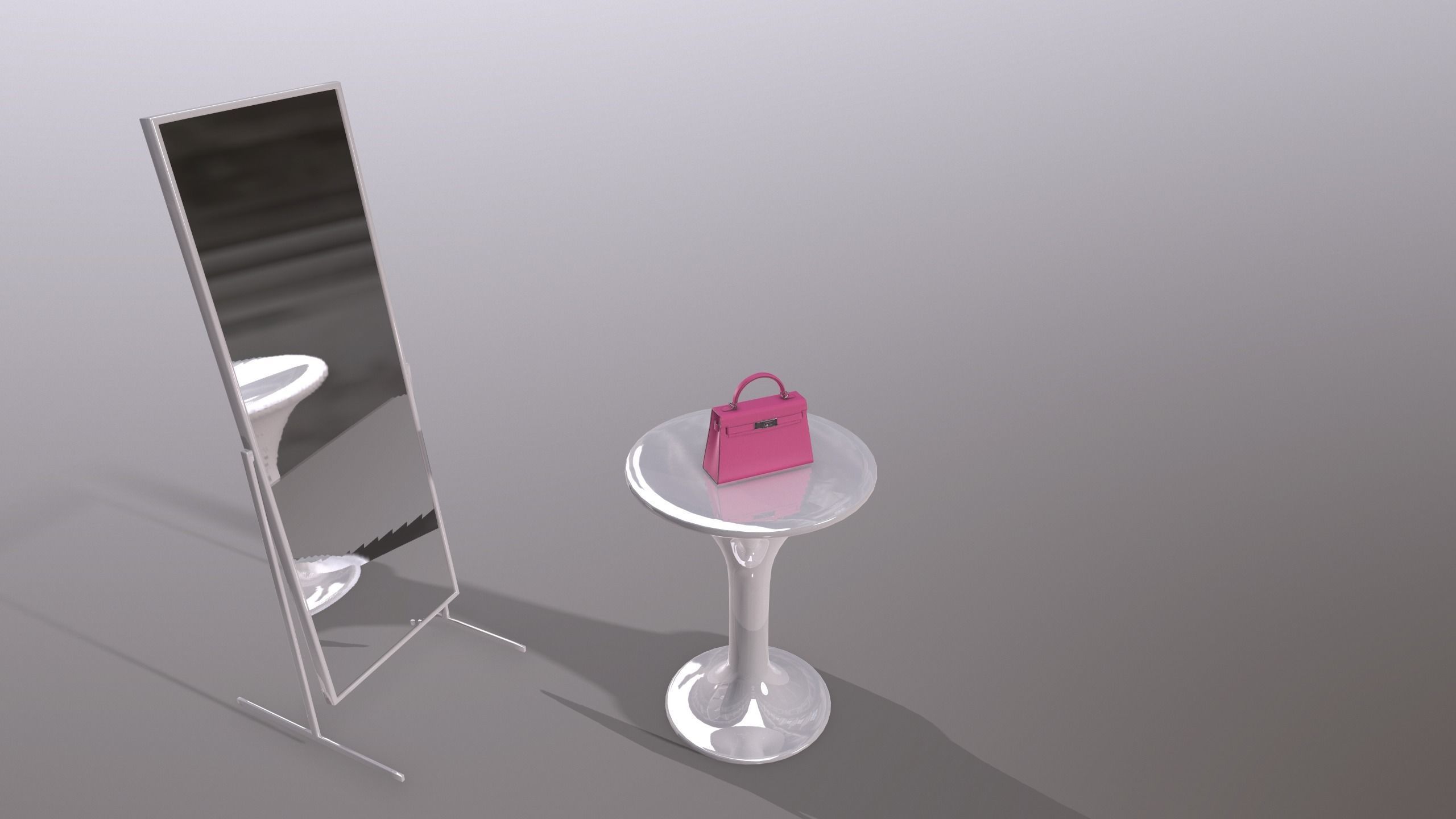 Woman Handbag Low-poly 3D model_10