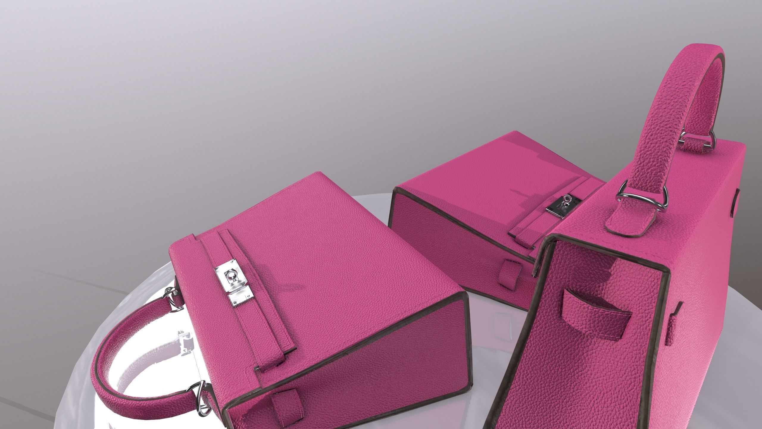 Woman Handbag Low-poly 3D model_12