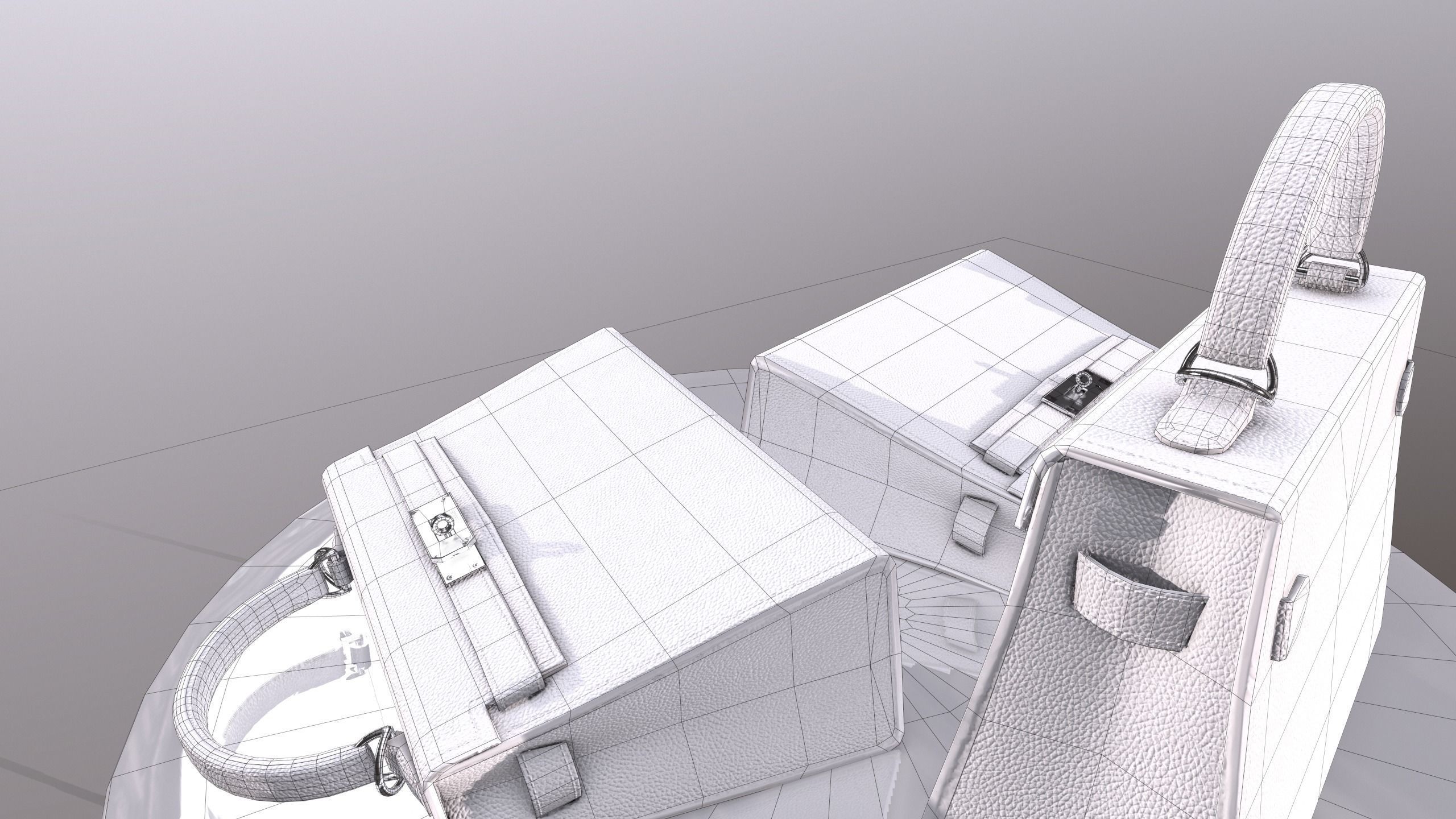 Woman Handbag Low-poly 3D model_13