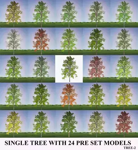 TREE 2- WITH 24 PRESET MATERIALS 3D model