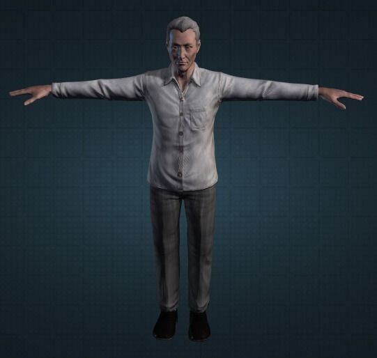 Elderly Couple 3D model_0