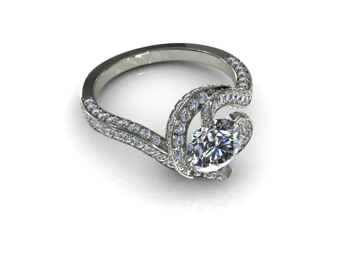 Diamond Ring Creative D00104 3D print model_3