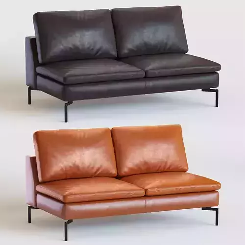 New-standard-armless-leather-sofa two leather sofas