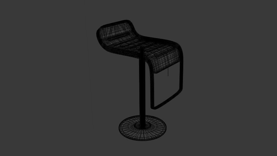 Bar Lounge Stool Low-poly 3D model_4
