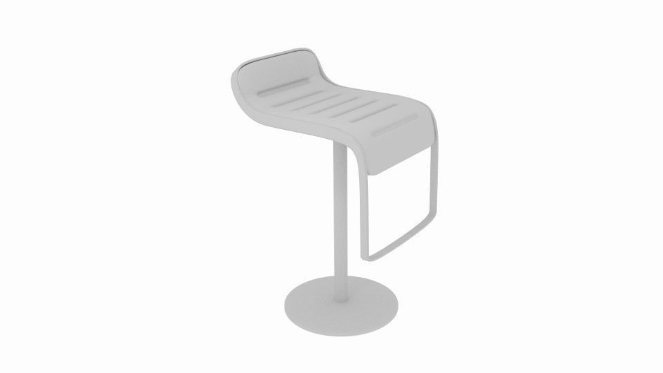 Bar Lounge Stool Low-poly 3D model_2