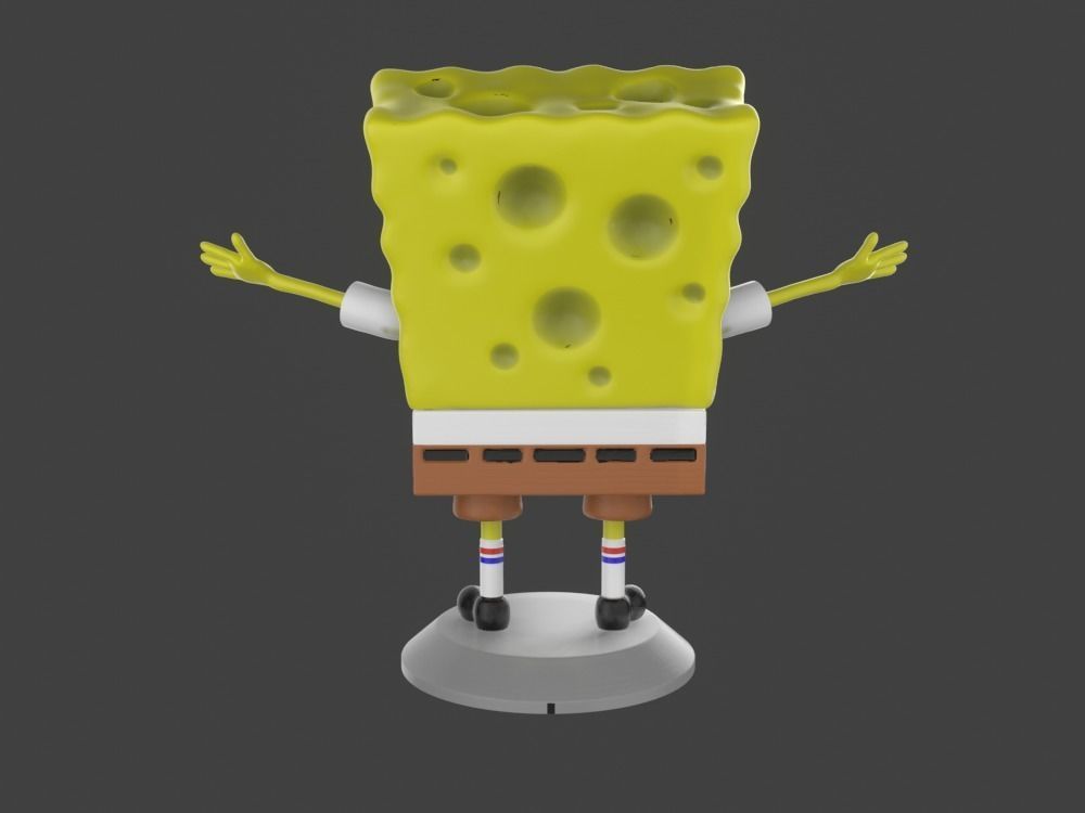 Spongebob Happy sculpture 3D print 3D print model_7