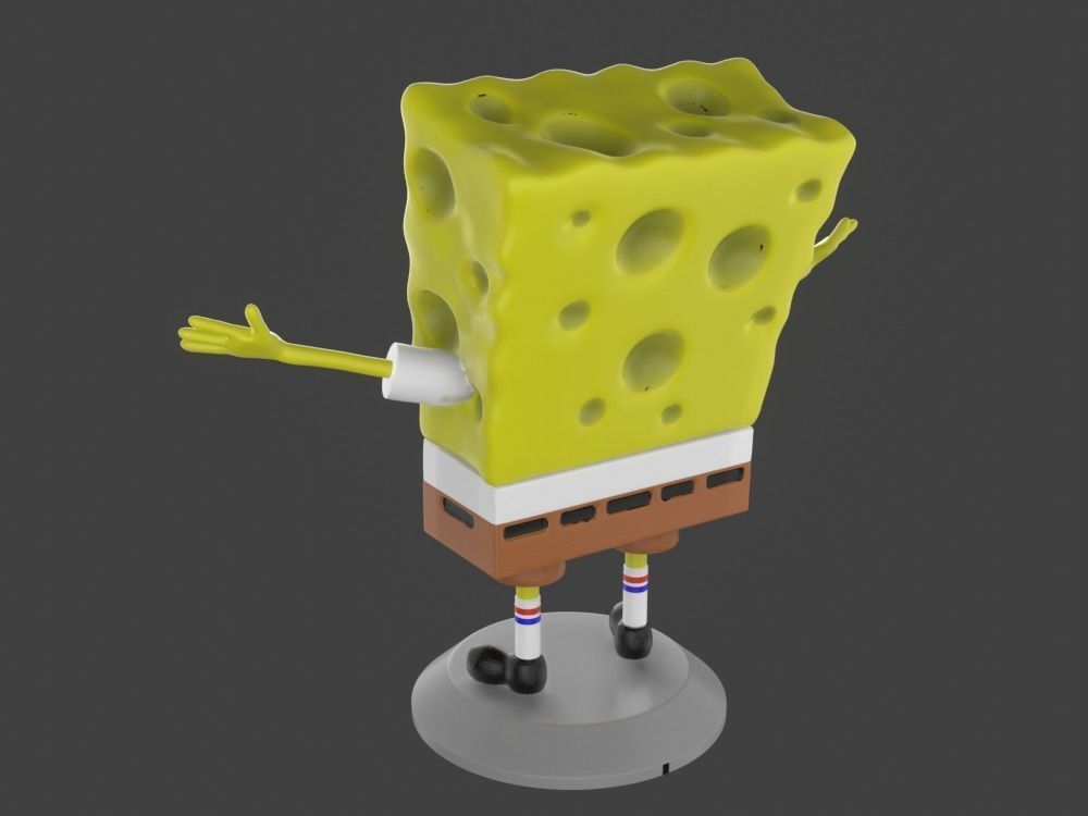 Spongebob Happy sculpture 3D print 3D print model_9