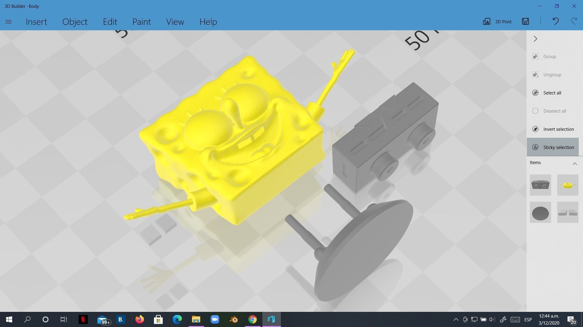 Spongebob Happy sculpture 3D print 3D print model_15