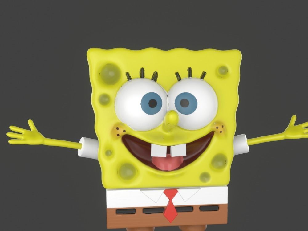 Spongebob Happy sculpture 3D print 3D print model_3