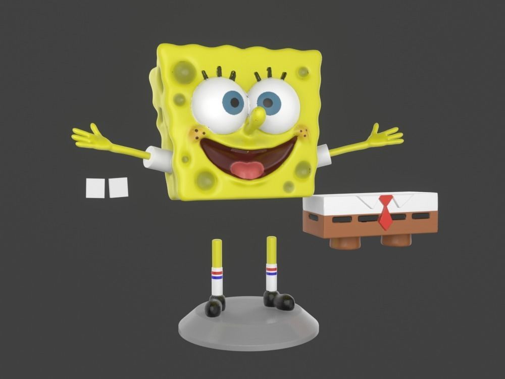 Spongebob Happy sculpture 3D print 3D print model_5
