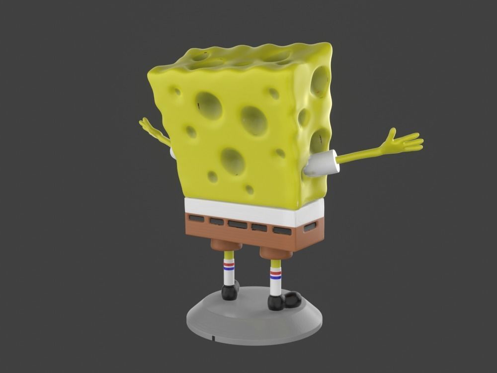 Spongebob Happy sculpture 3D print 3D print model_6