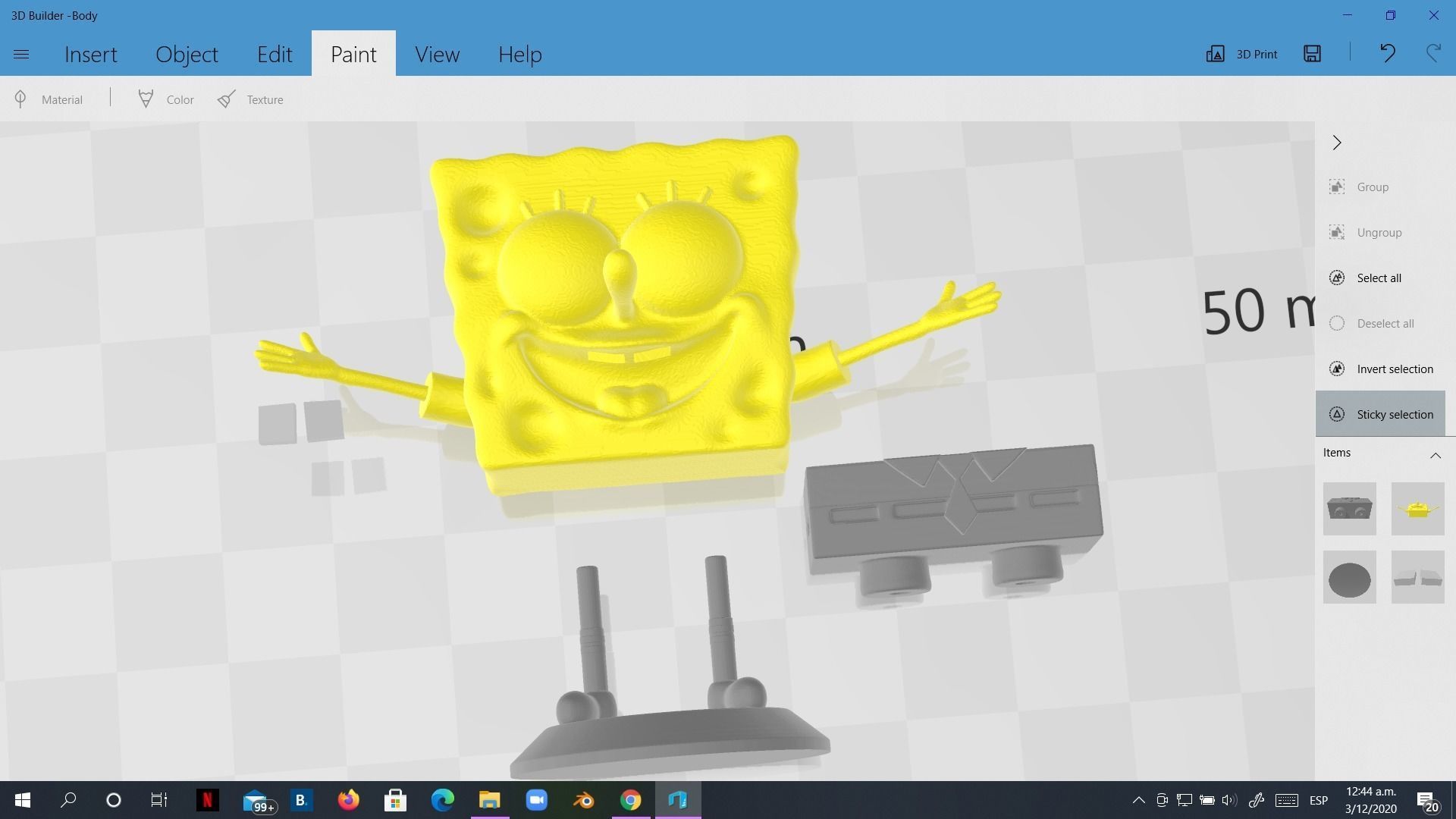 Spongebob Happy sculpture 3D print 3D print model_14