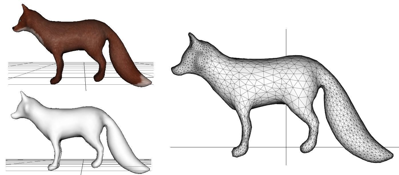 Handpainted Fox Low-poly 3D model_4