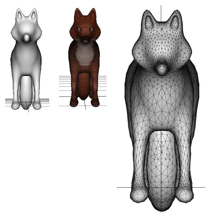 Handpainted Fox Low-poly 3D model_1