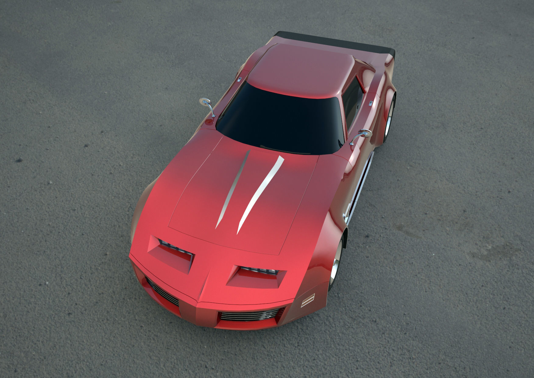 chevrolet corvette c3 concept 3D model_8