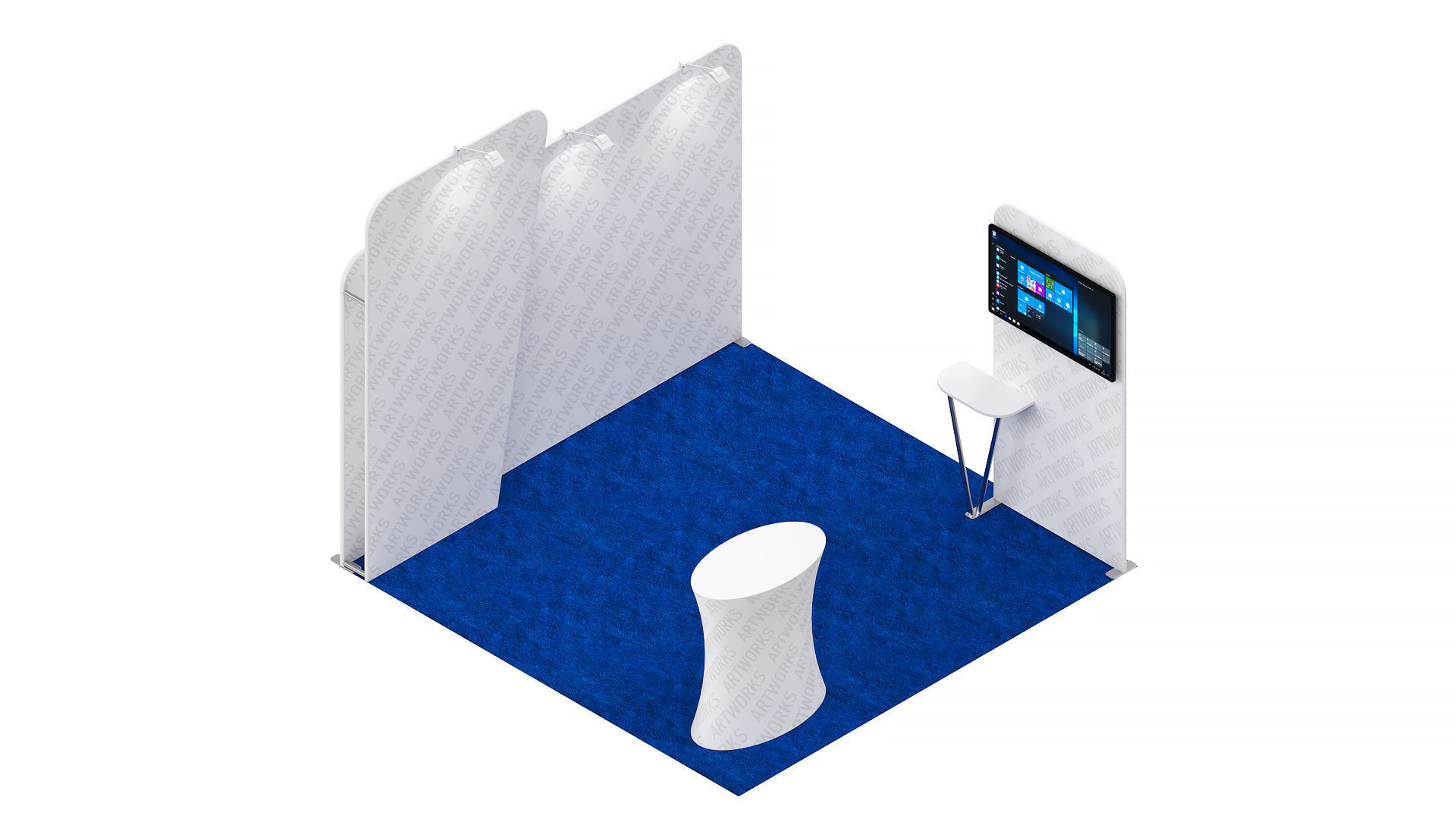 Exhibition booth 10x10ft 3DM018 3D model_6