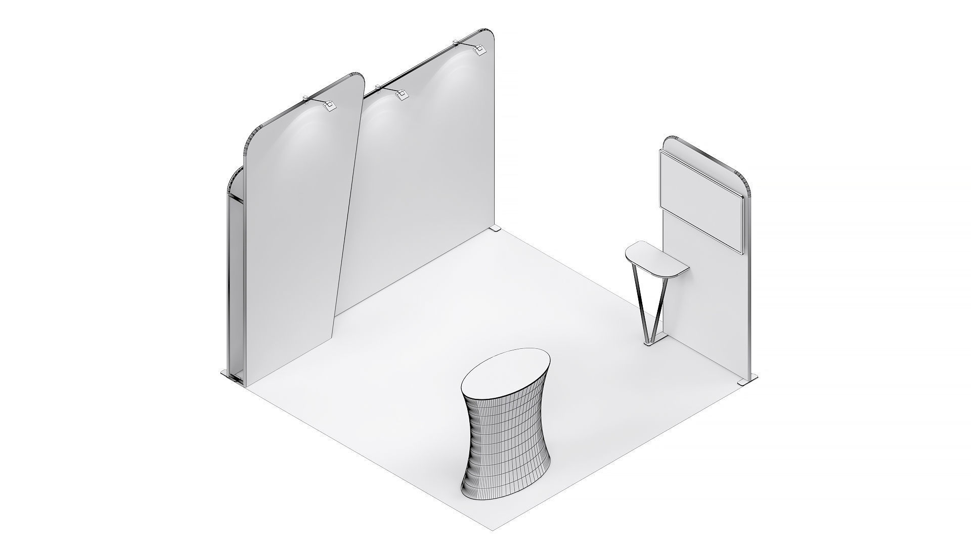 Exhibition booth 10x10ft 3DM018 3D model_7