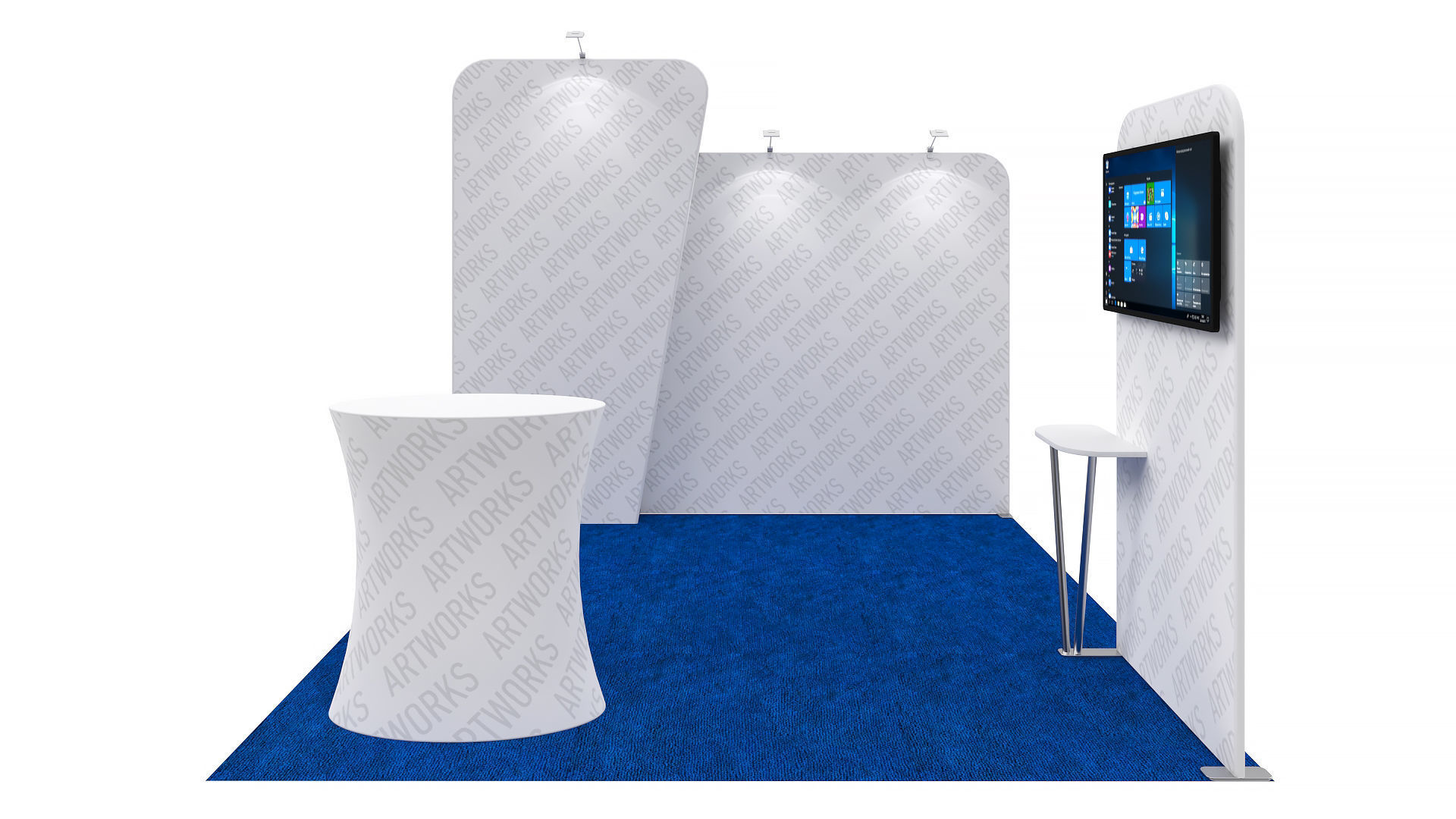 Exhibition booth 10x10ft 3DM018 3D model_1