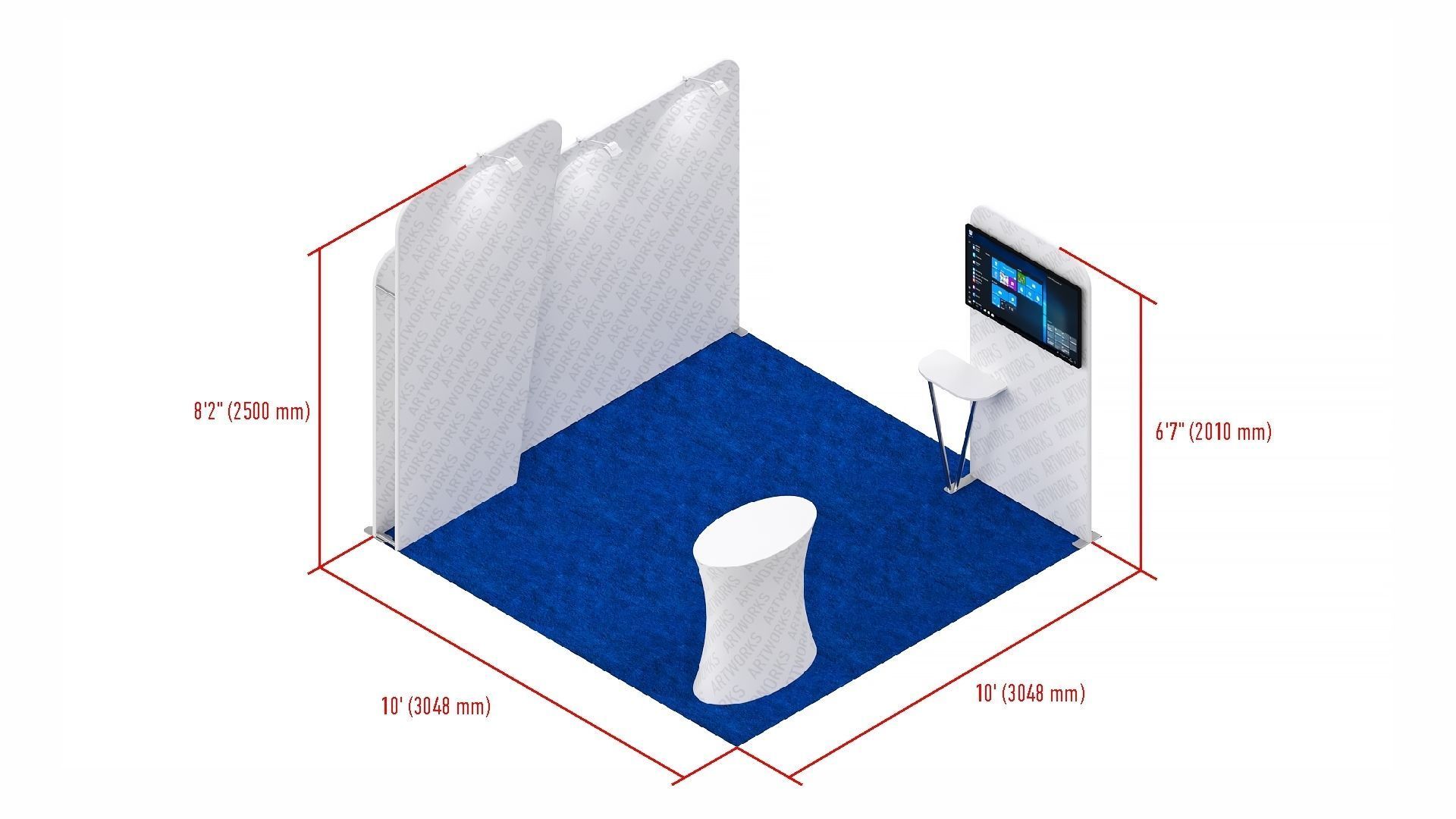 Exhibition booth 10x10ft 3DM018 3D model_10