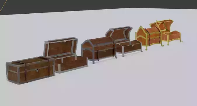 RPG Chest pack Low-poly 3D model