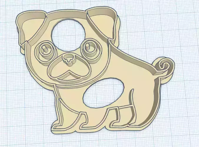 Pug cookie cutter
