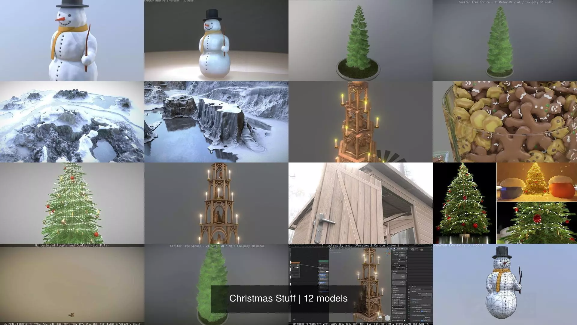  Christmas Stuff 3D Model Collection_0
