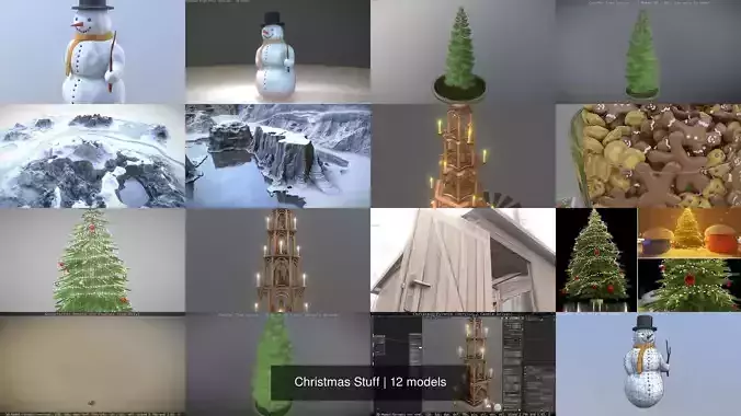  Christmas Stuff 3D Model Collection