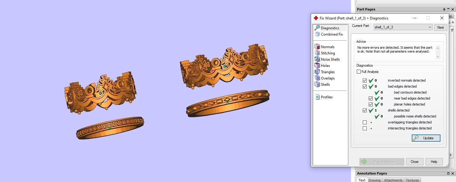 Rings two gold crown 3D print model_12