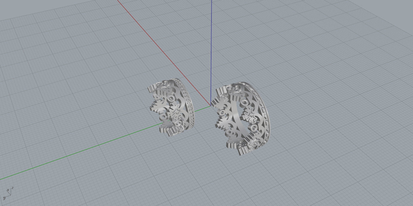 Rings two gold crown 3D print model_16