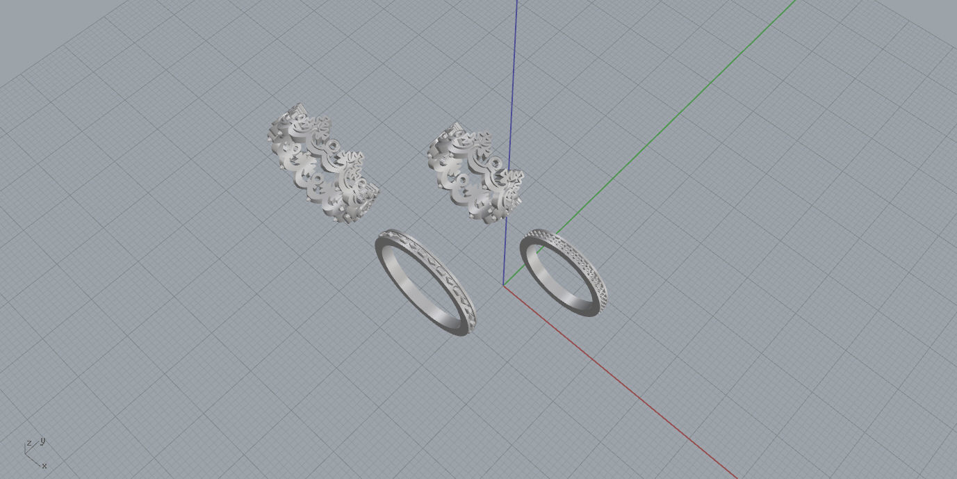 Rings two gold crown 3D print model_20