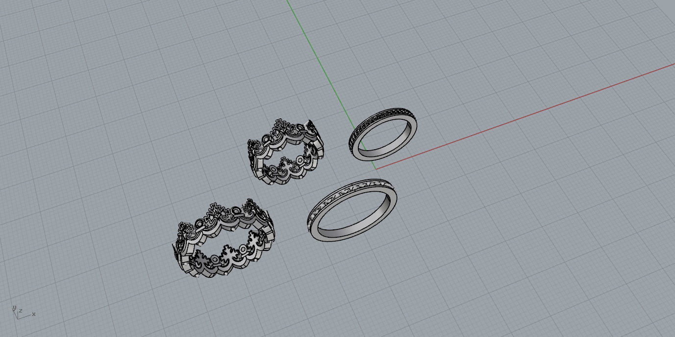 Rings two gold crown 3D print model_18