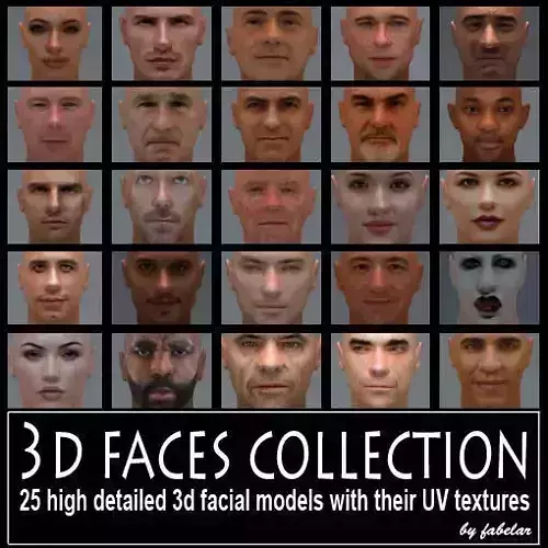 3D faces collection vol 1 3D model