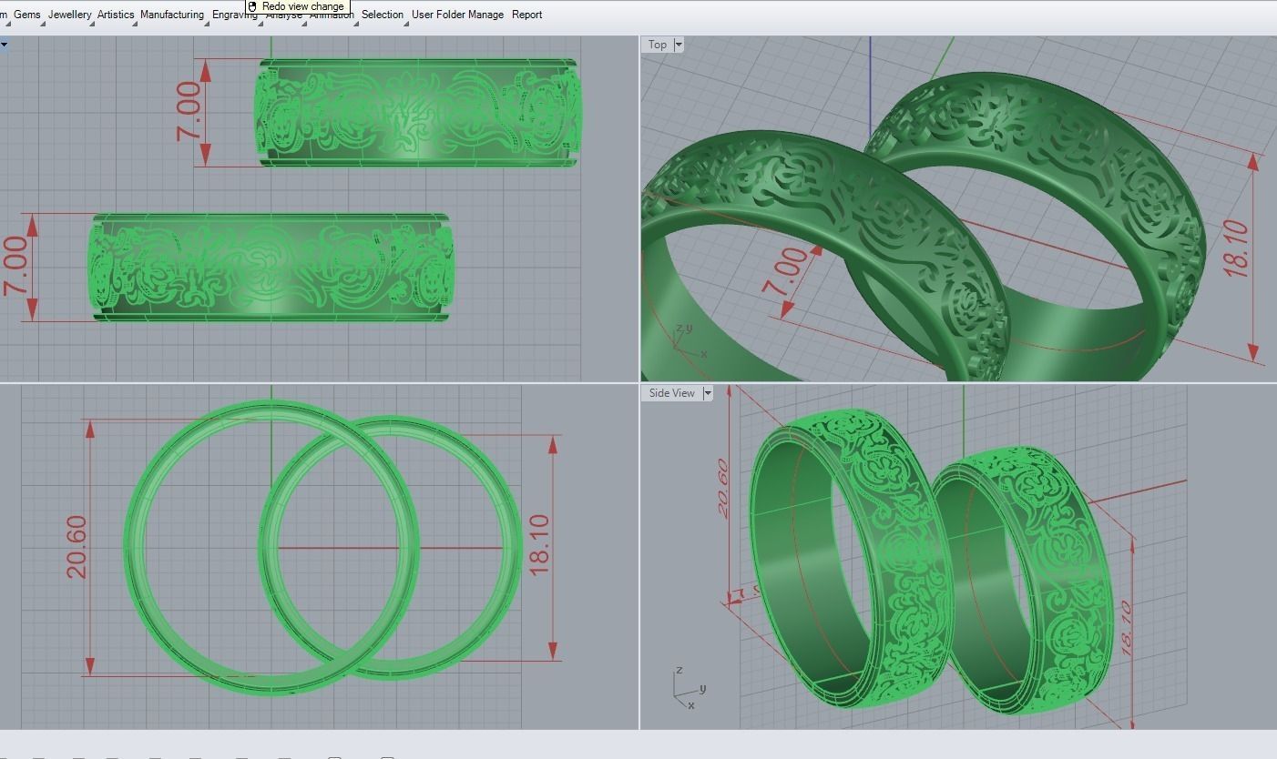 Wedding bands with enamel 3D print model_3