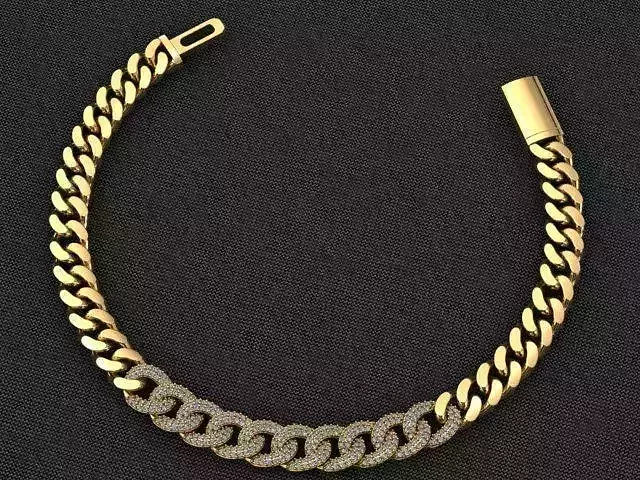 CUBAN LINK CHAIN DIAMOND FOR BRACELET OR NECKLACE