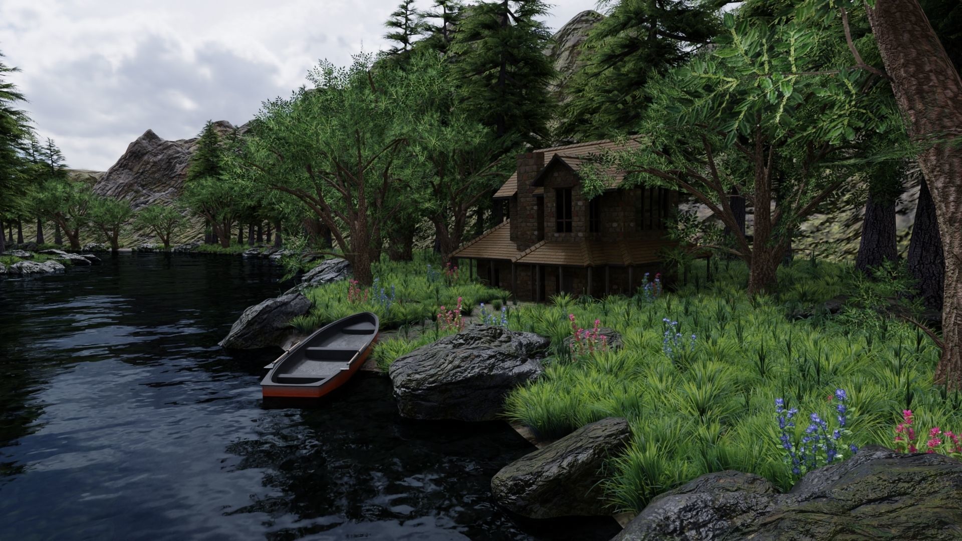 Valley Scene 3D model_1