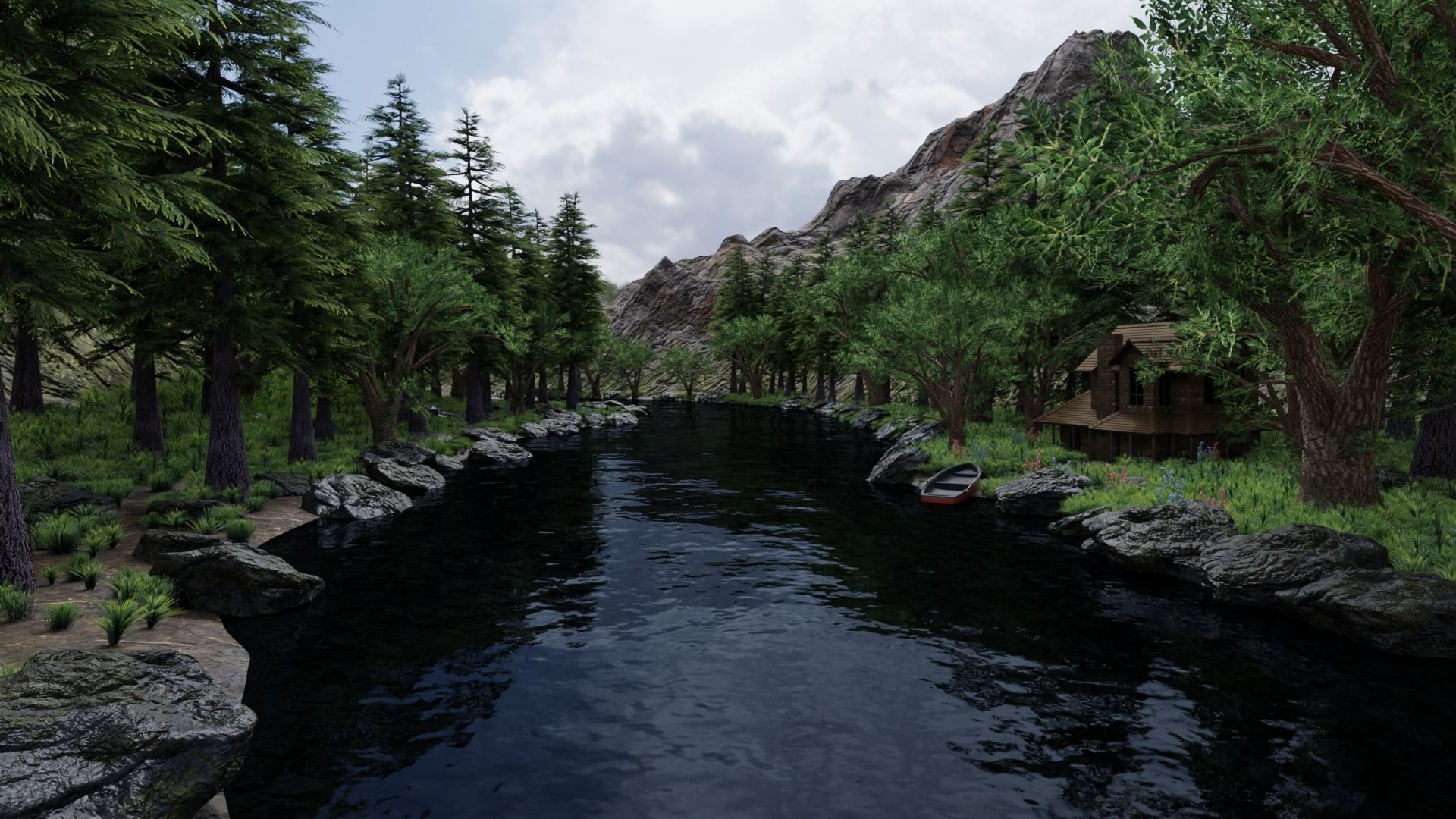 Valley Scene 3D model_3