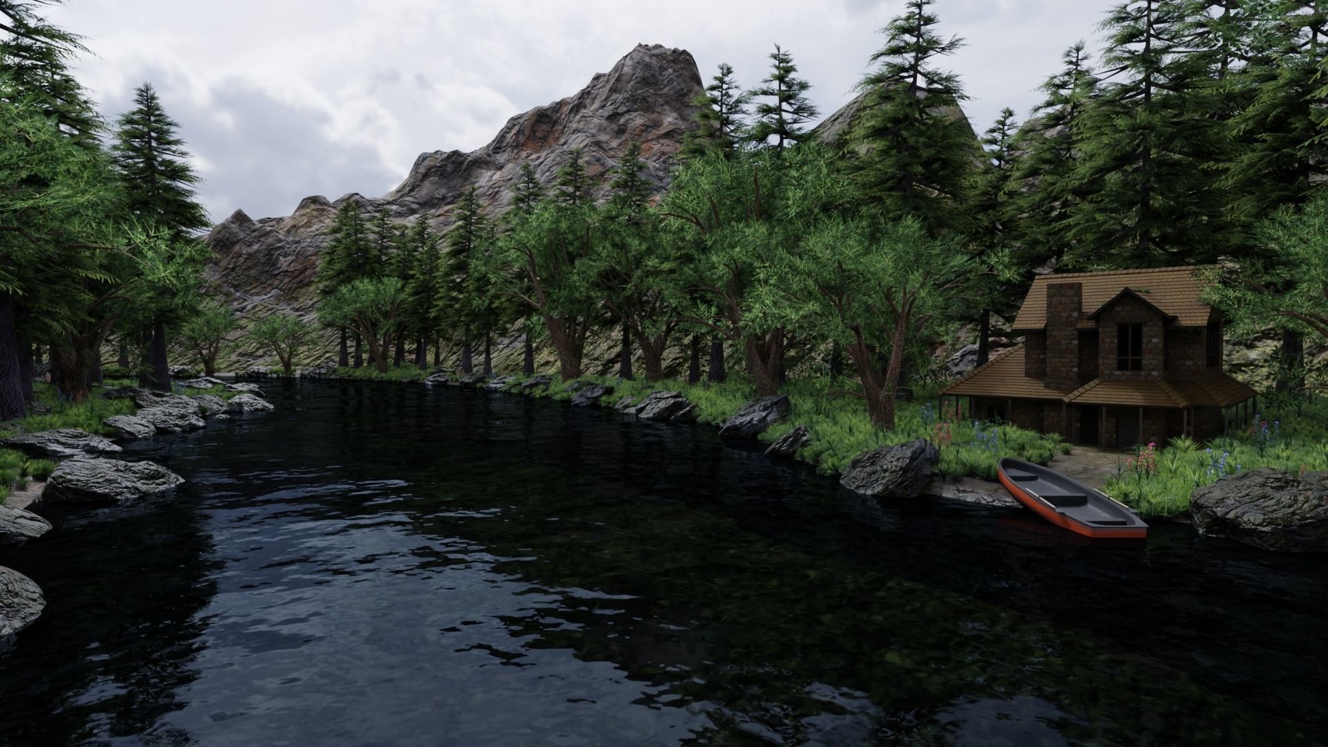 Valley Scene 3D model_5