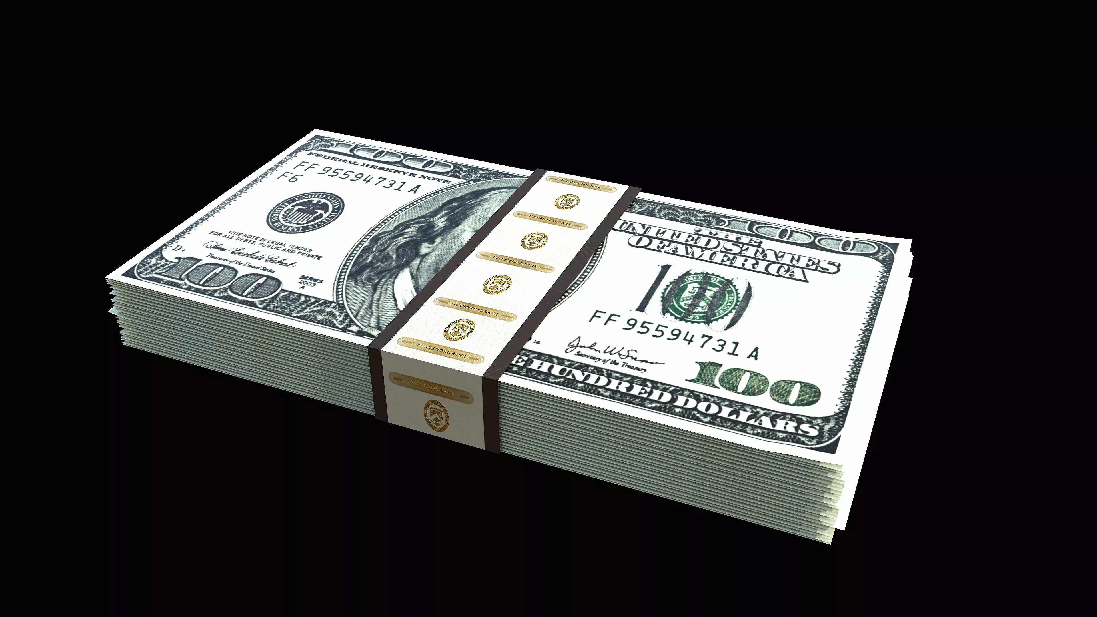 American Dollar USD PBR Low-poly 3D model_0
